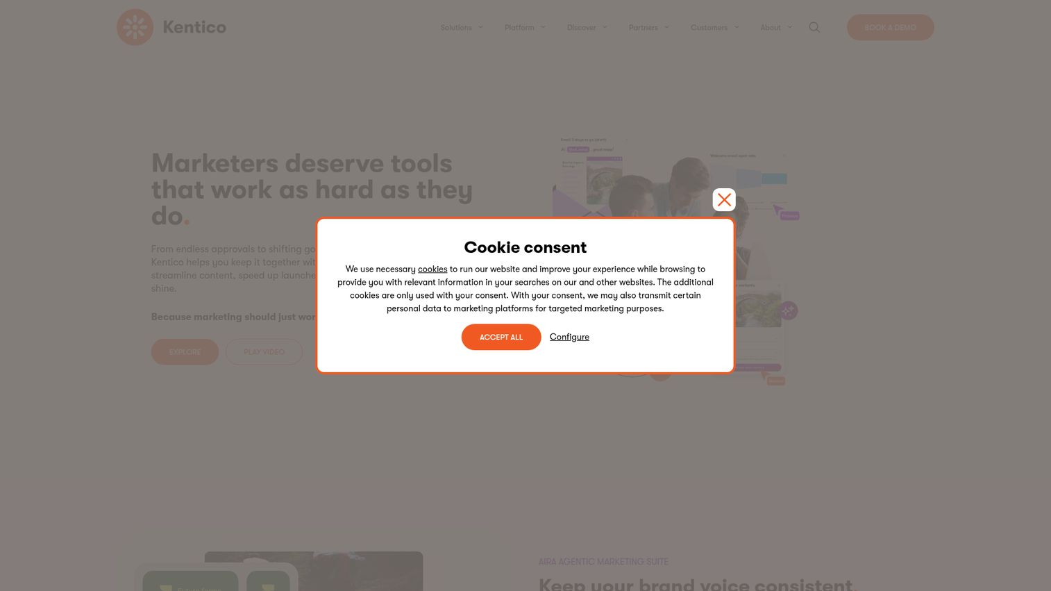 Kentico Xperience homepage