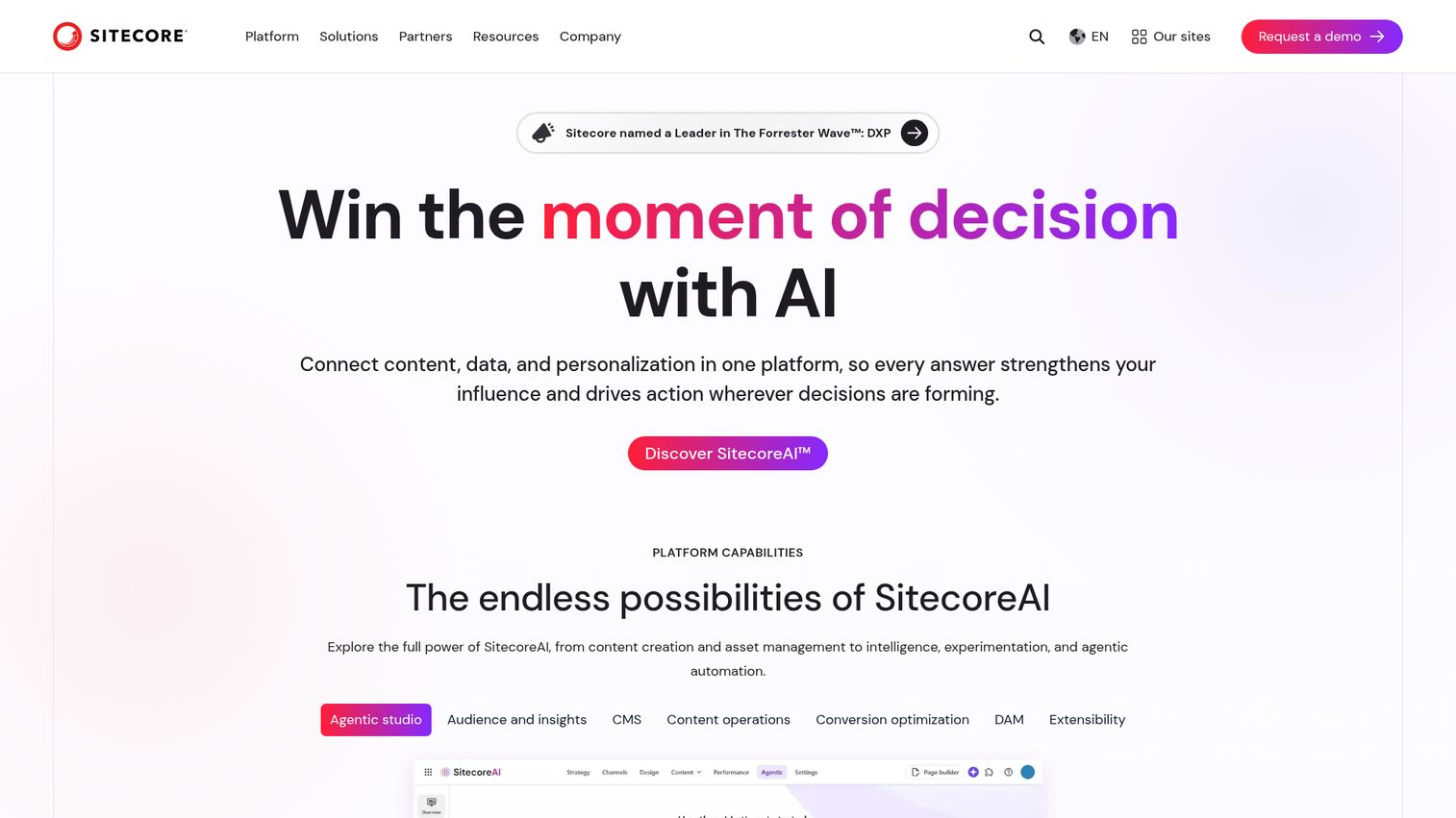 Sitecore homepage