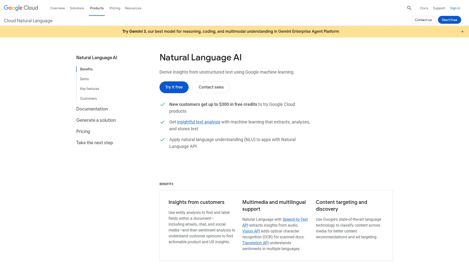 7. Google Cloud Natural Language AI