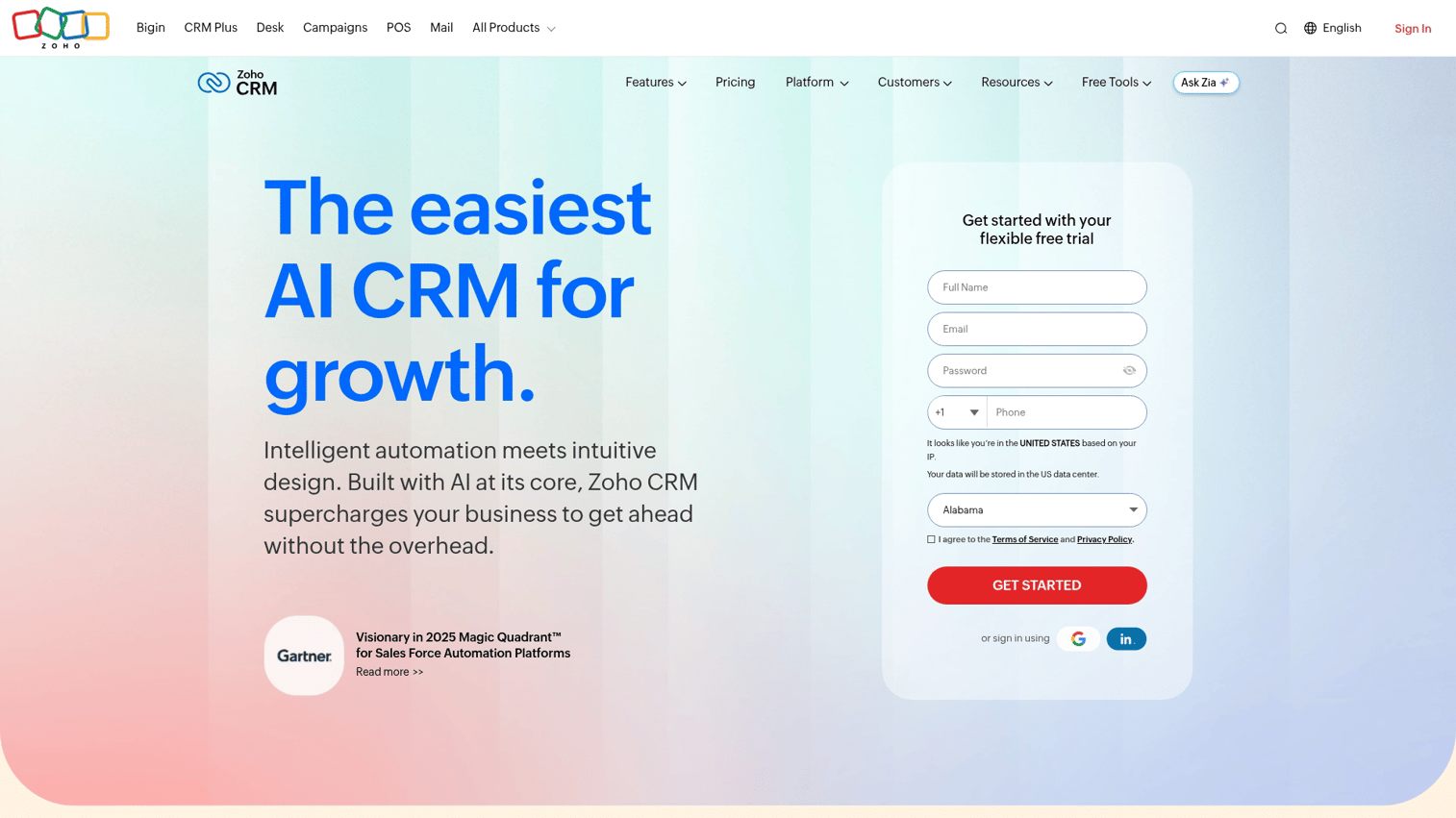 4. Zoho CRM