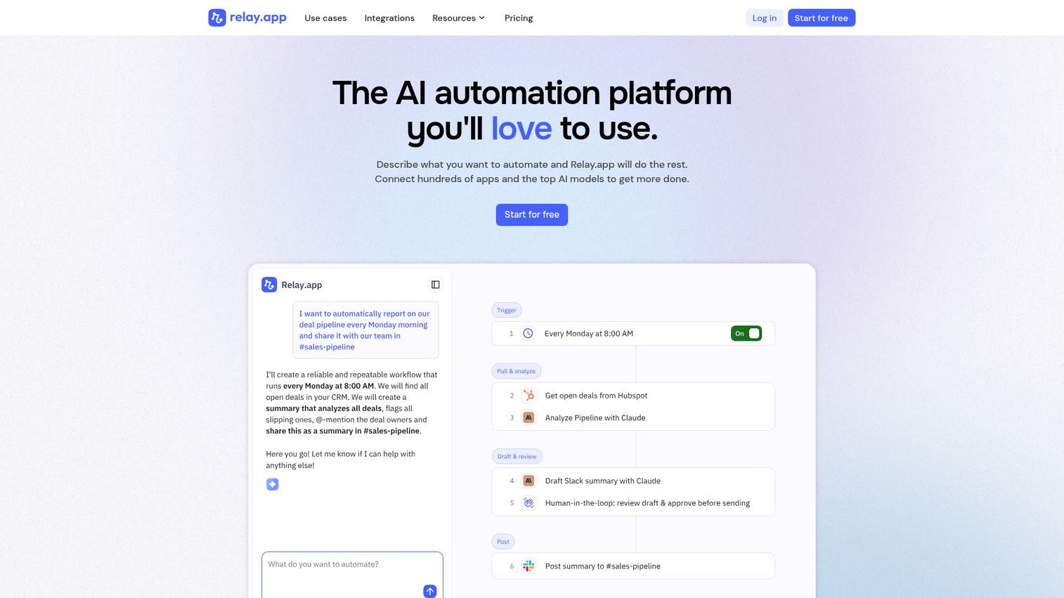 Relay.app human-in-the-loop AI automation