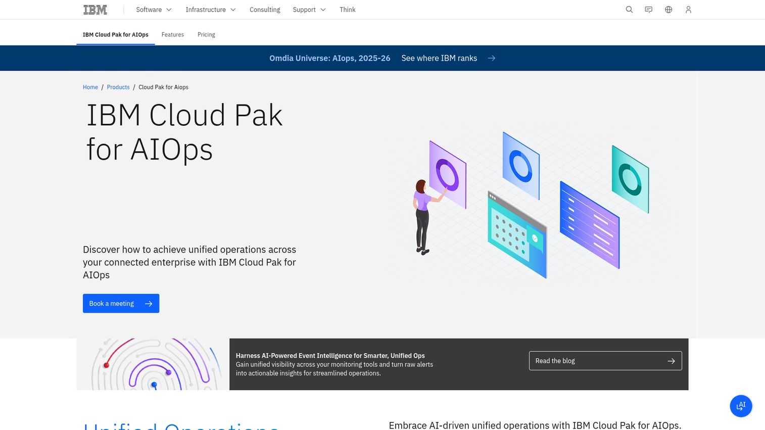 IBM Cloud Pak for AIOps homepage