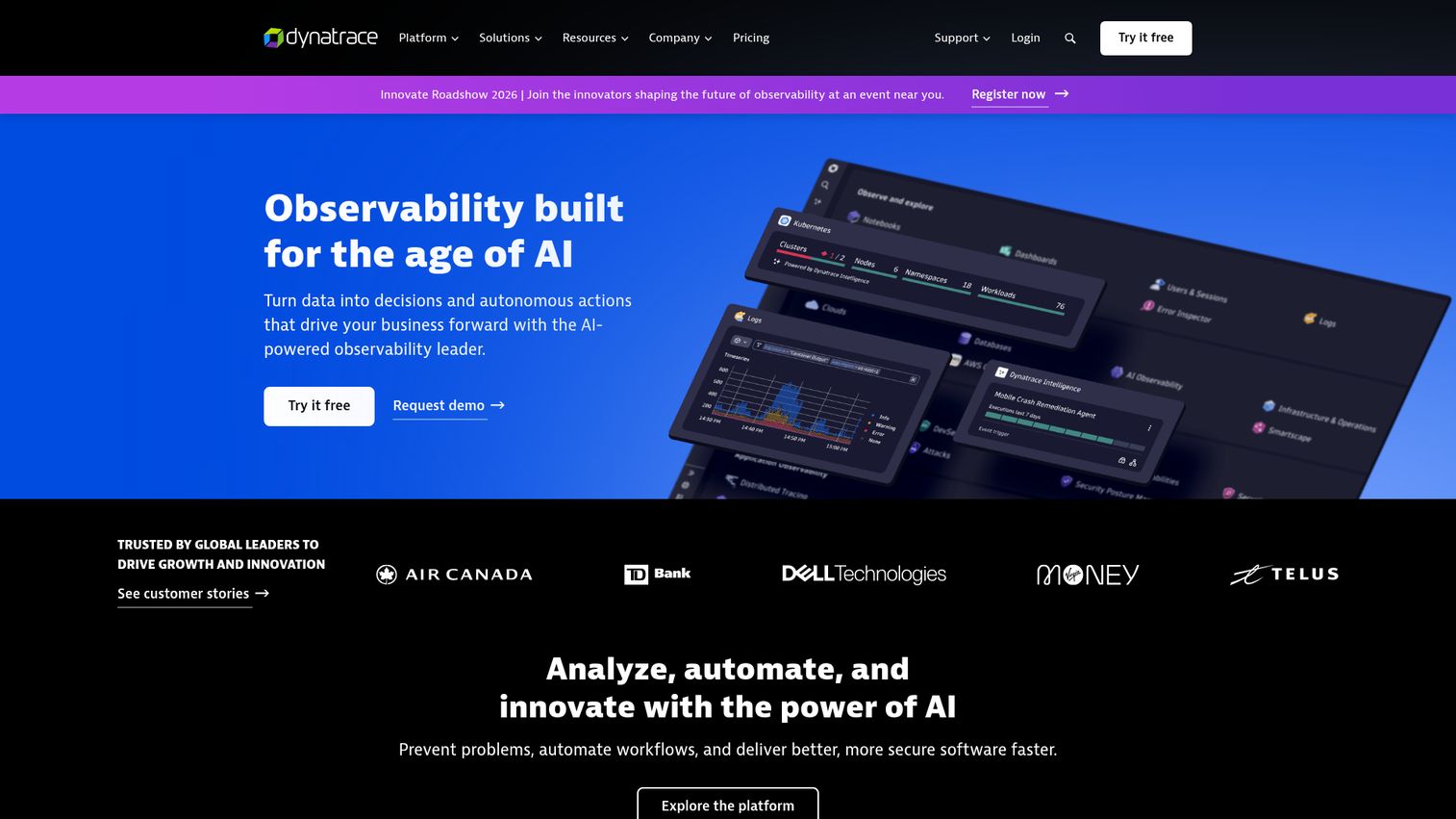 Dynatrace observability platform