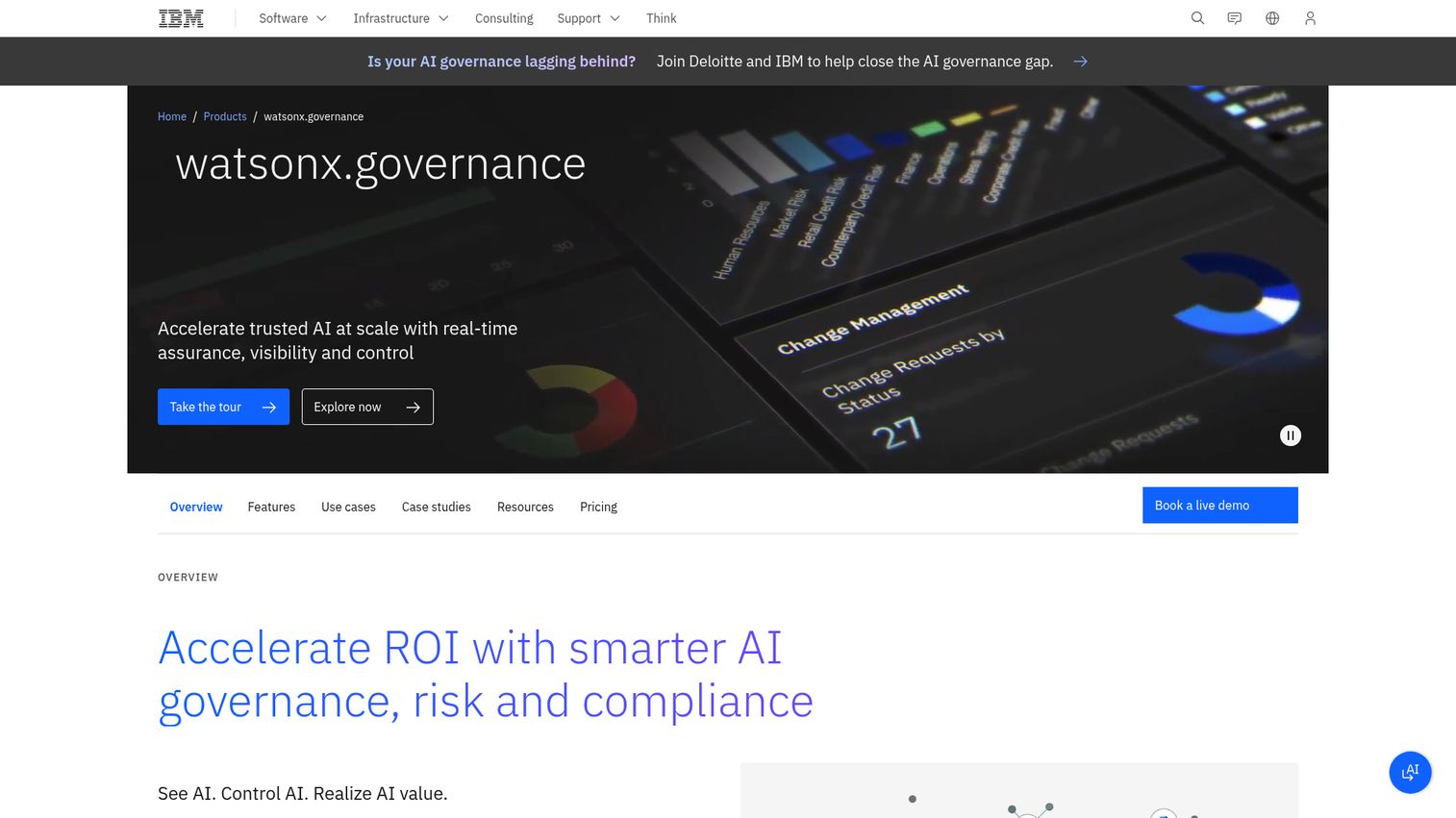 IBM watsonx.governance homepage