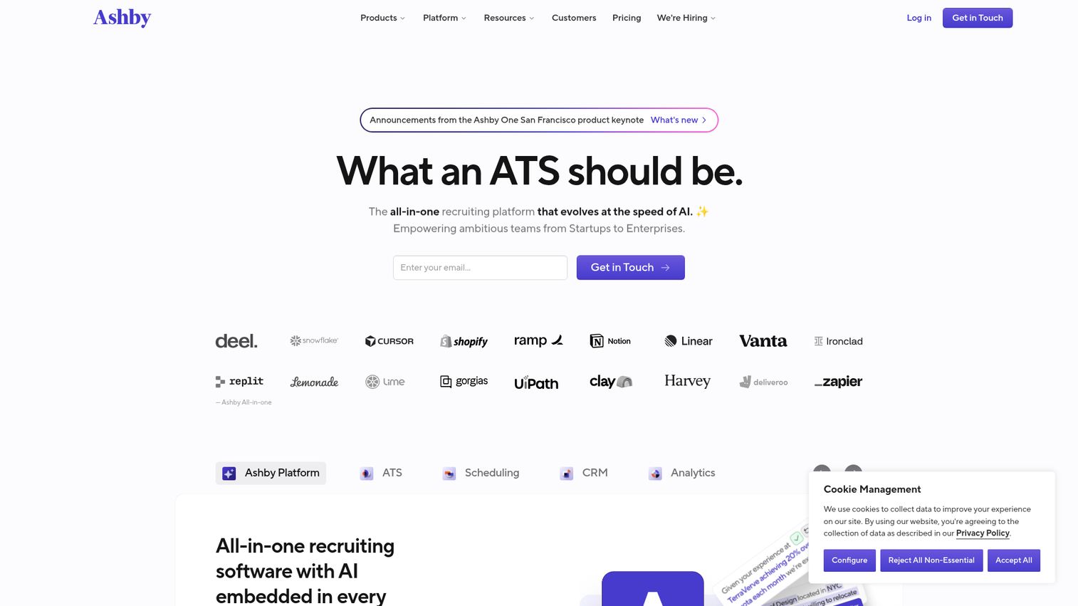 Ashby all-in-one ATS