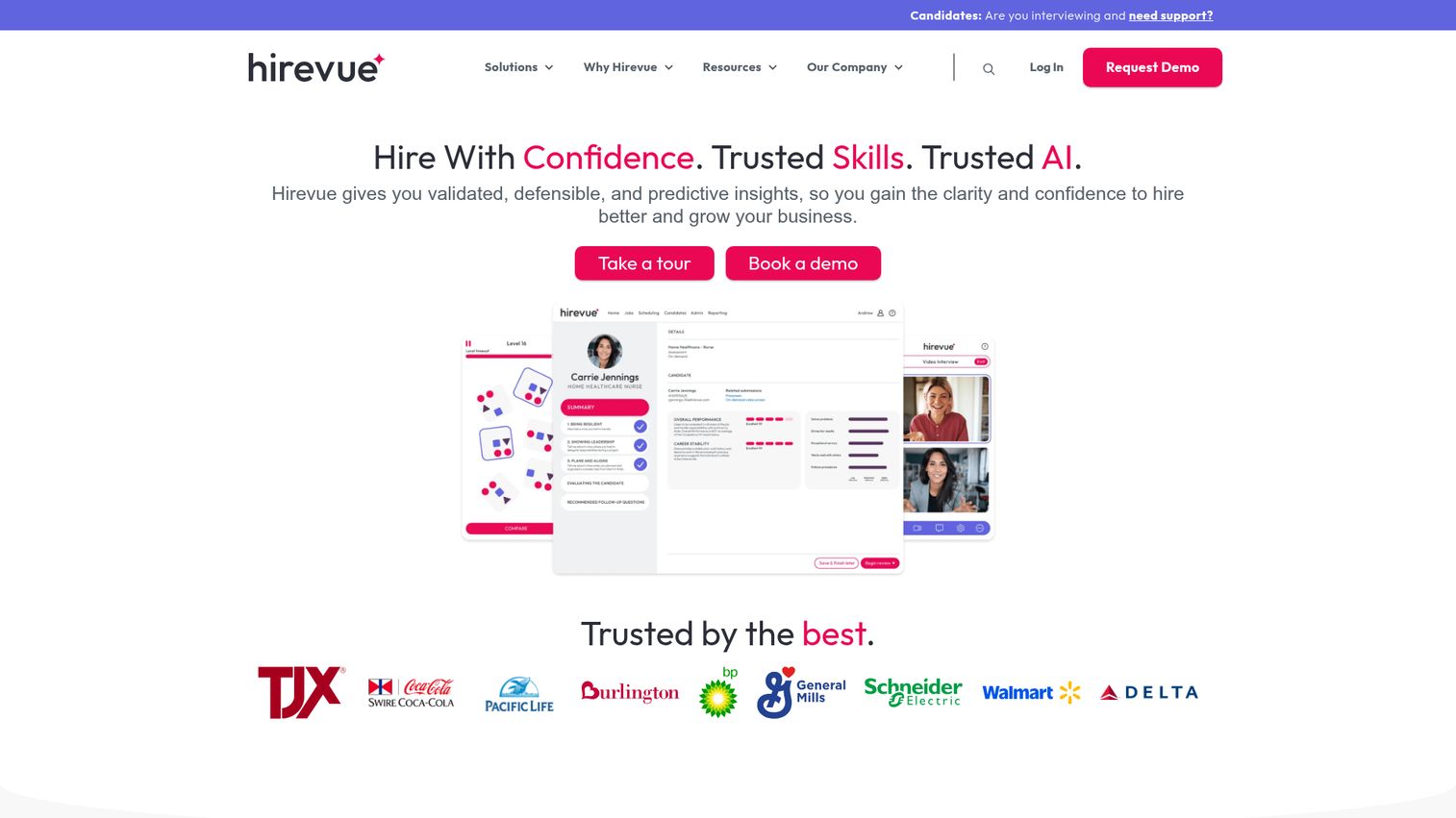 HireVue AI video interviewing