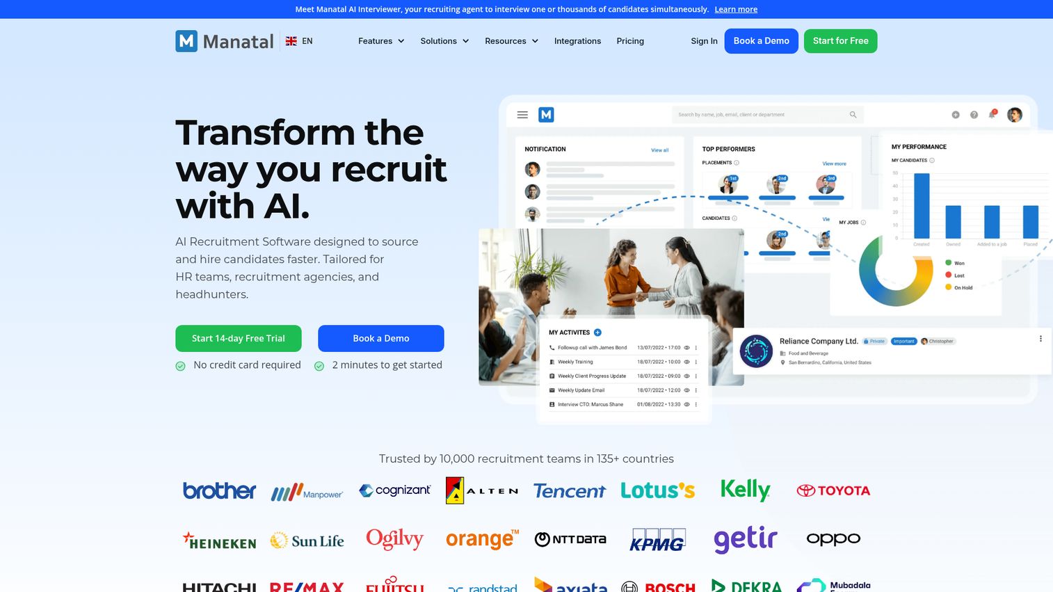 Manatal affordable AI ATS