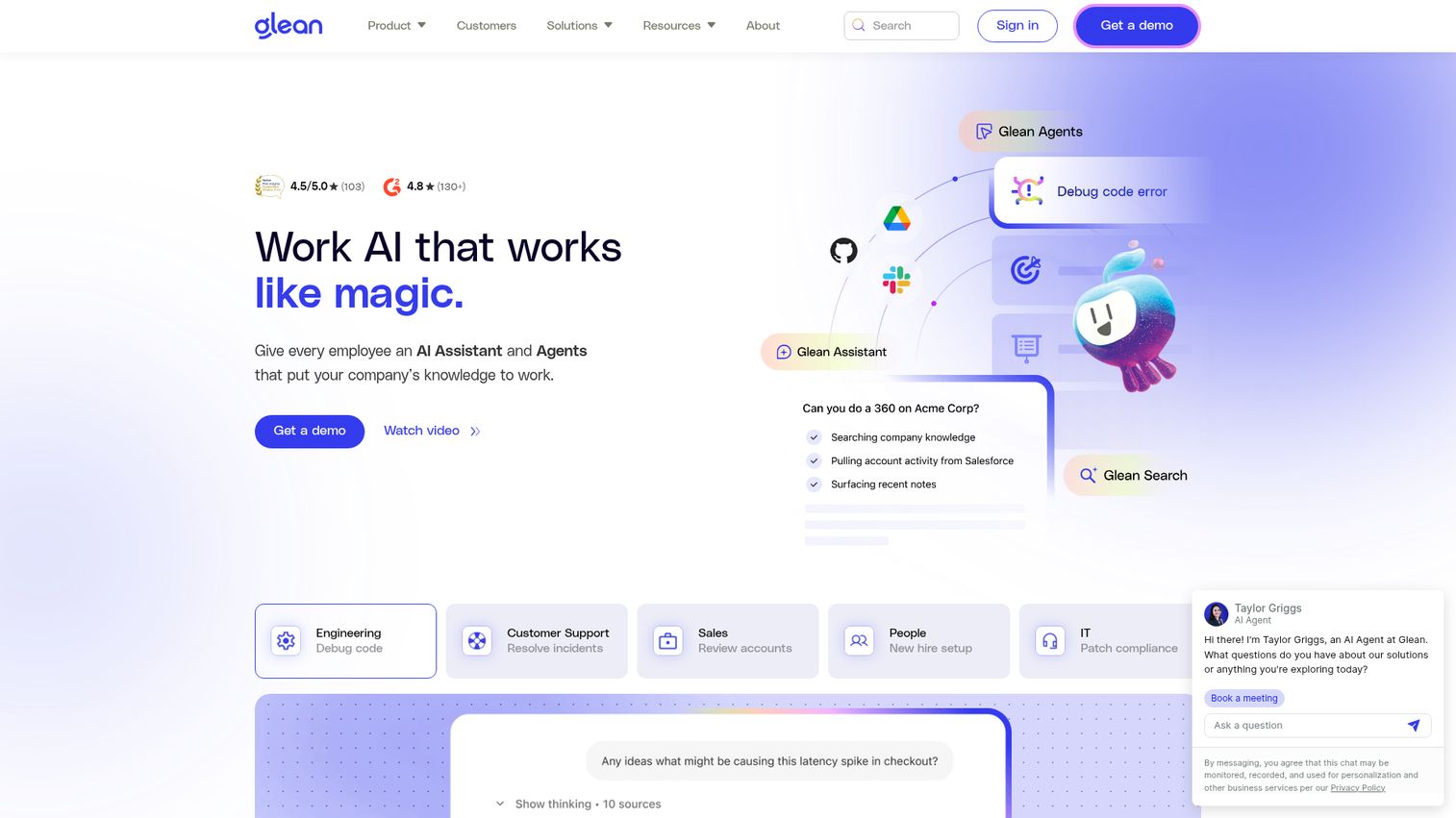 Glean homepage