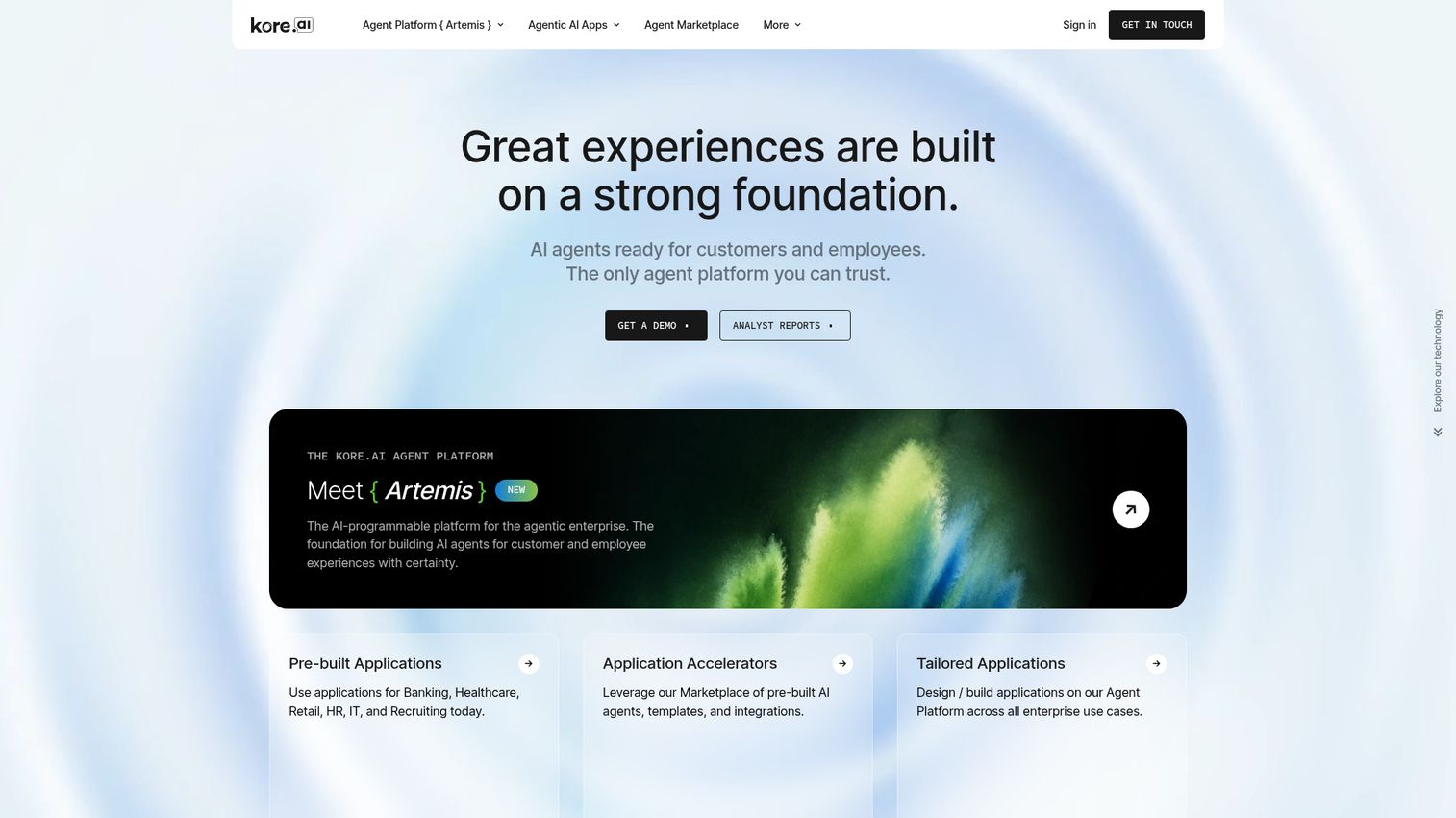 Kore.ai homepage