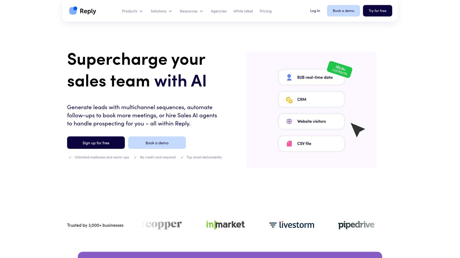Reply.io homepage