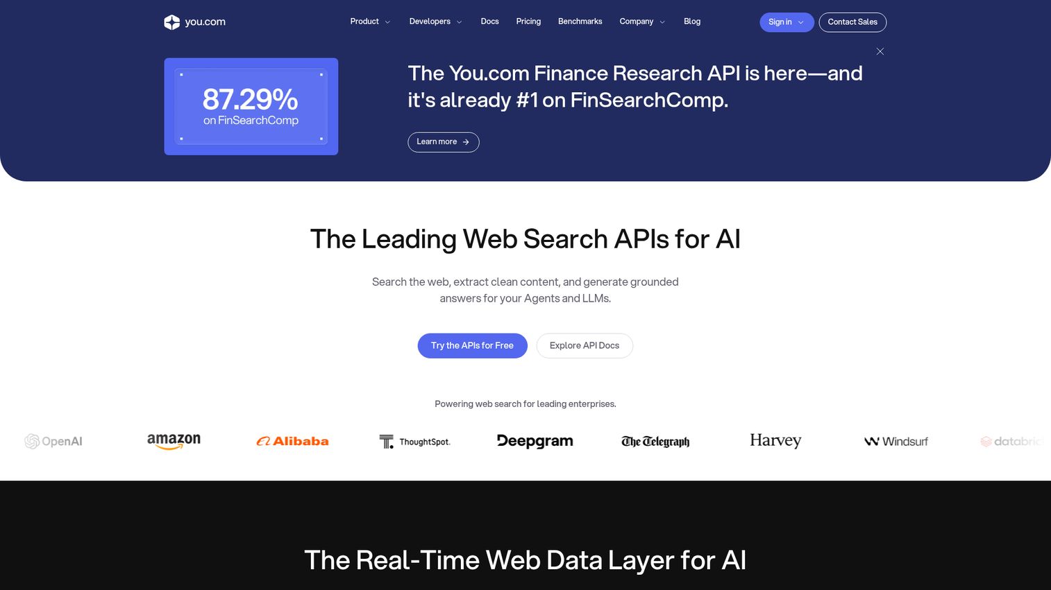 You.com homepage