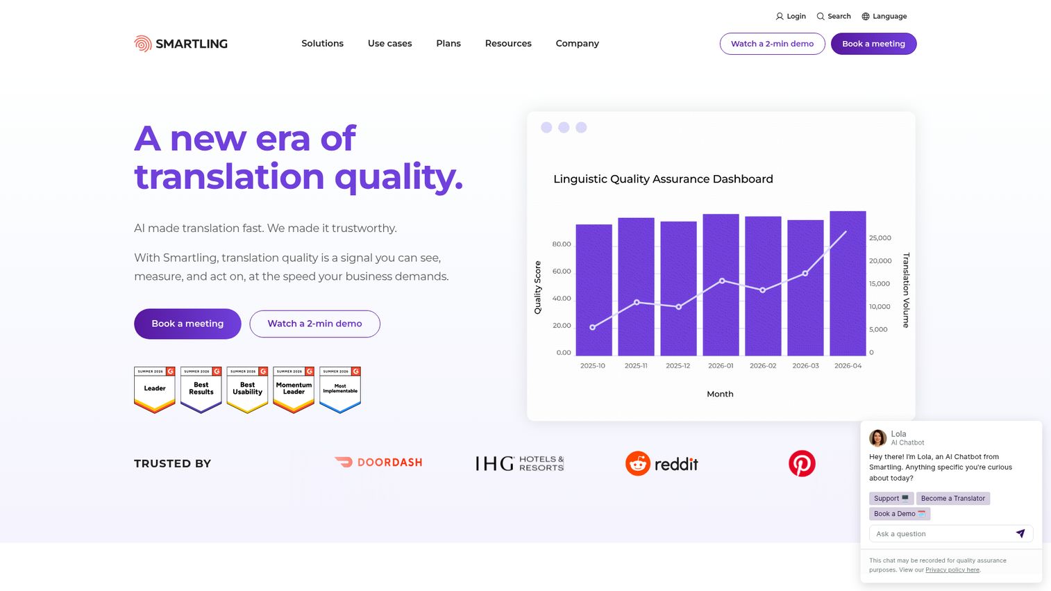 Smartling enterprise localization platform homepage