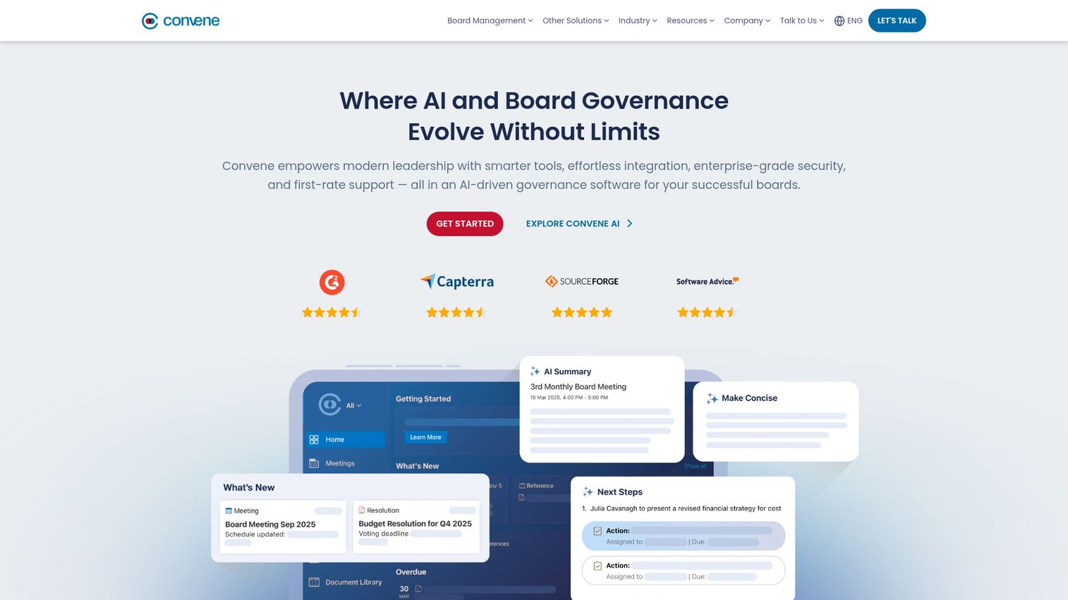 Azeus Convene board portal interface