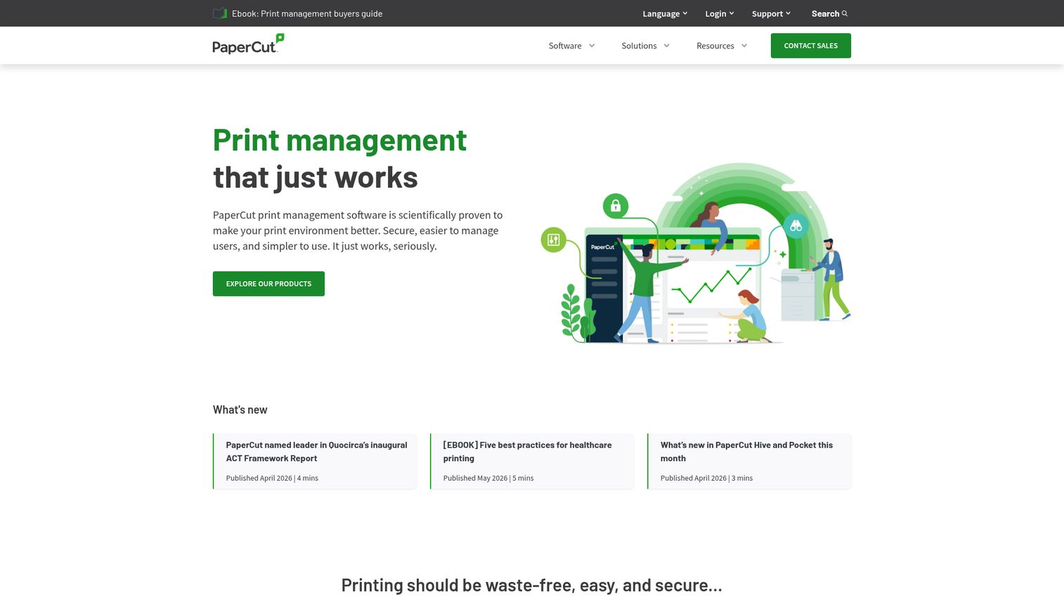 PaperCut MF homepage