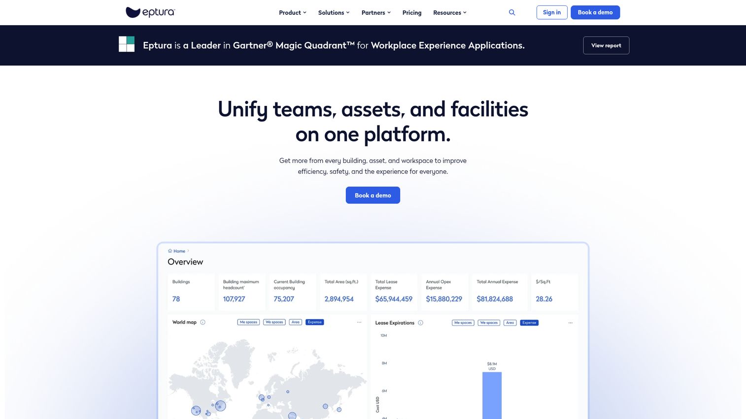 Eptura Workplace IWMS platform