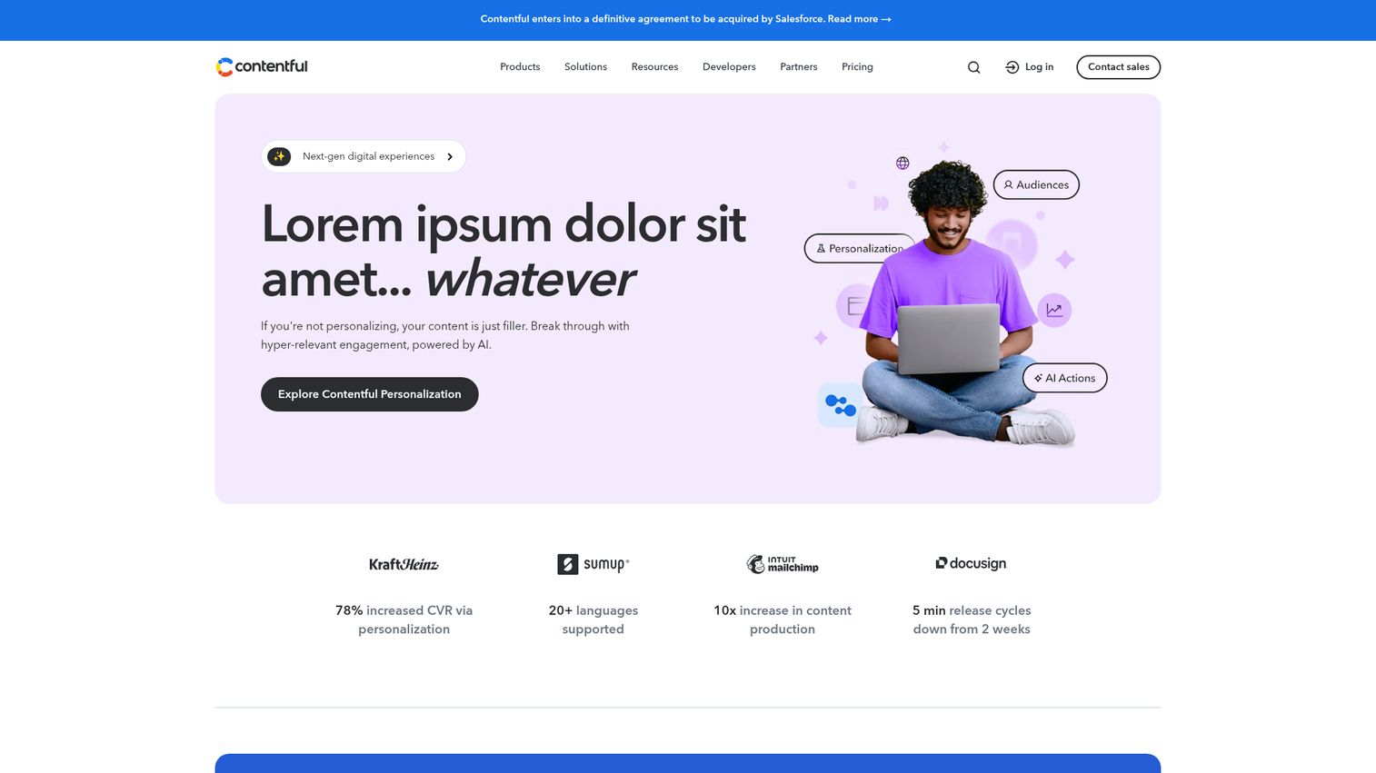Contentful homepage screenshot