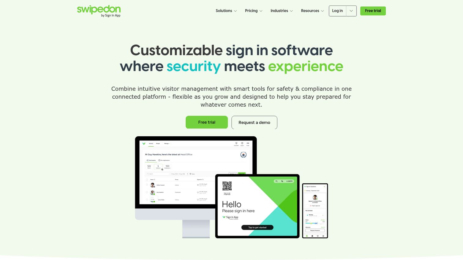 SwipedOn visitor sign-in software