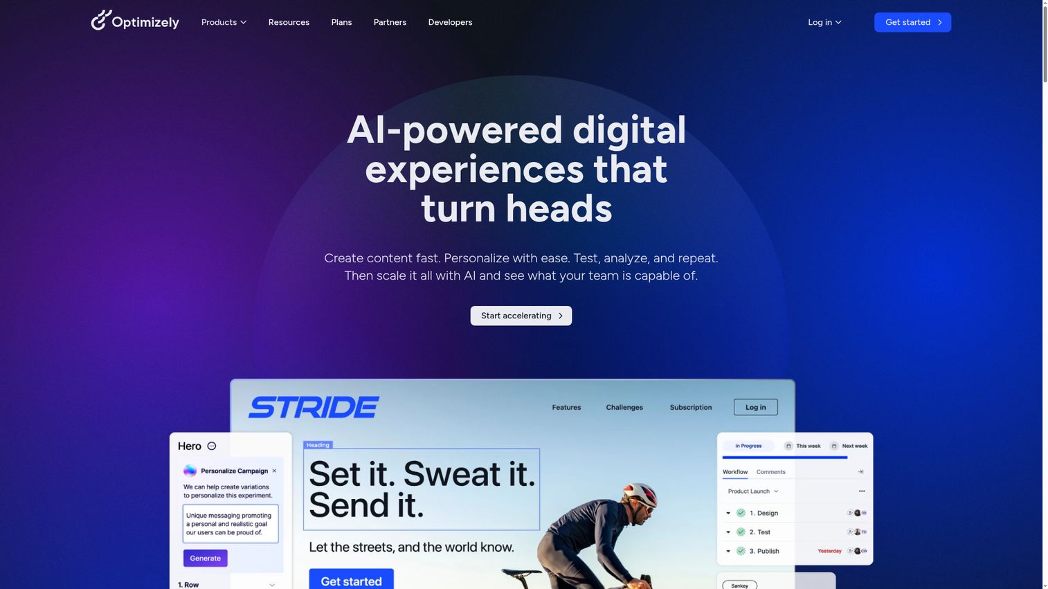 Optimizely homepage screenshot