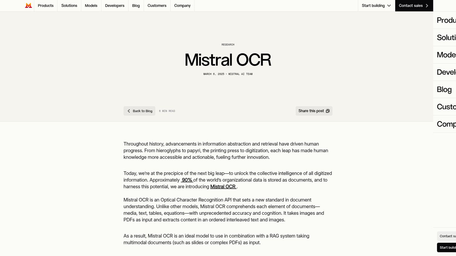 Mistral OCR screenshot