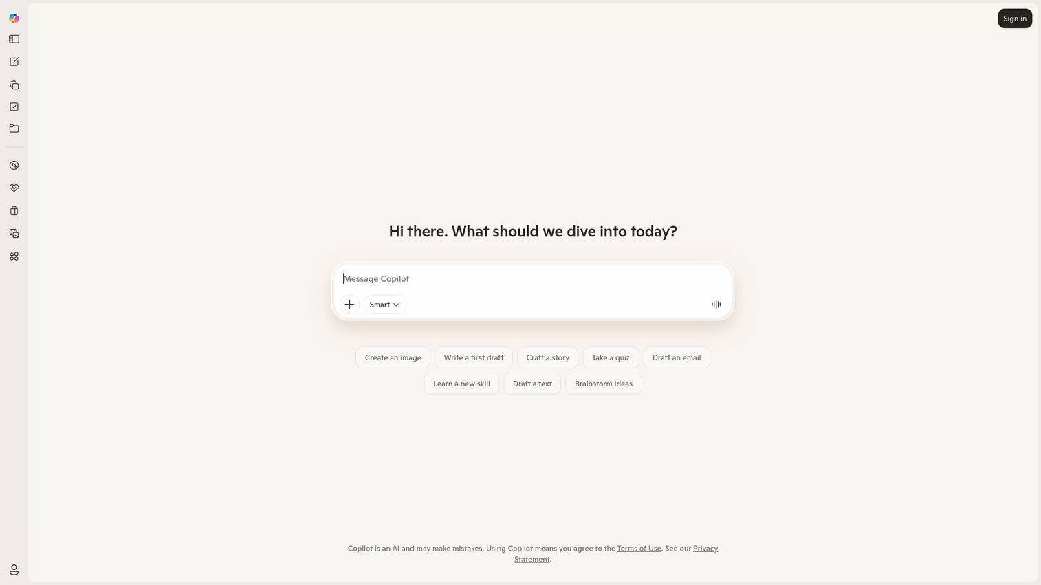 Copilot client portal homepage screenshot