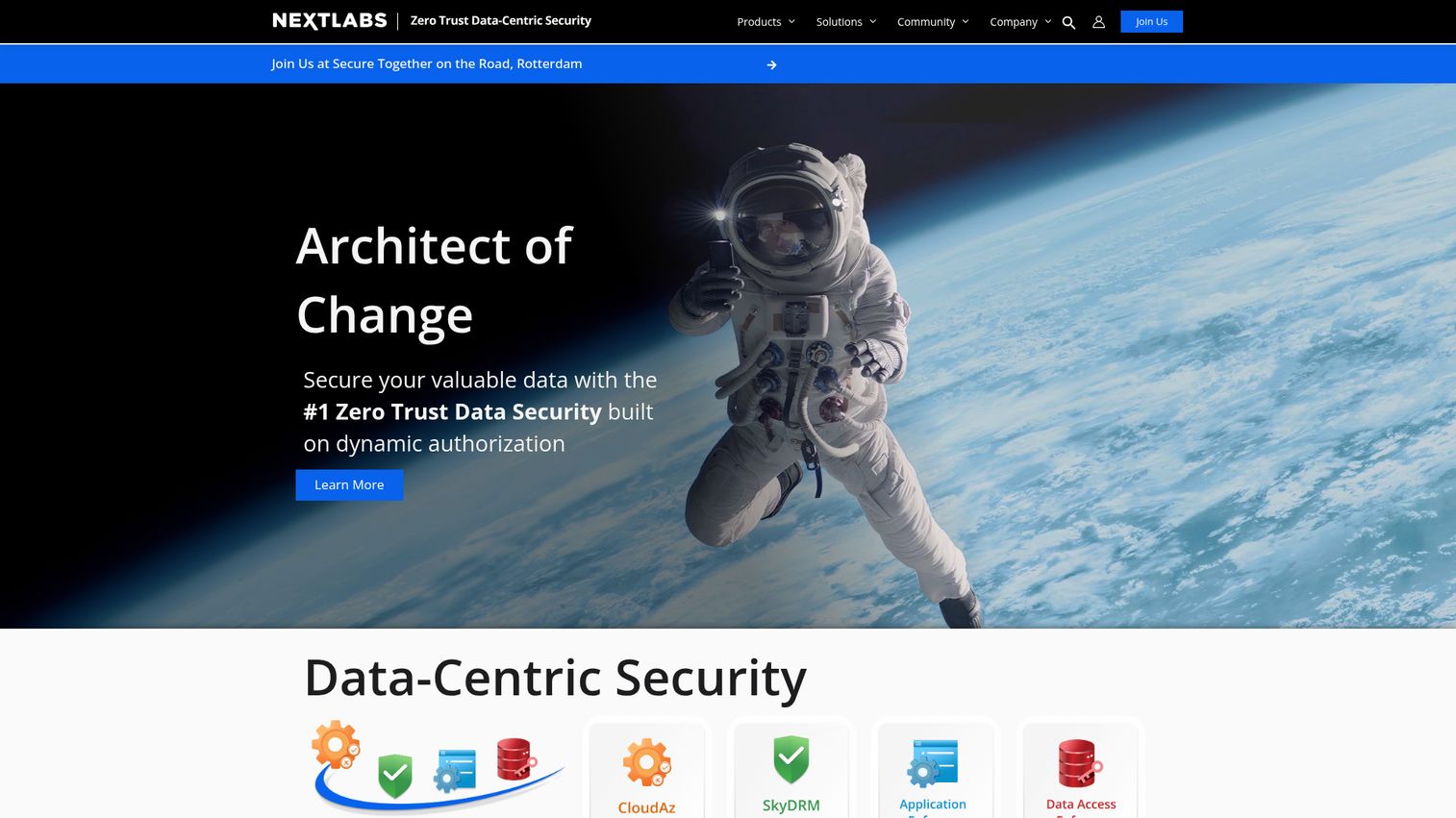 NextLabs digital rights management platform homepage