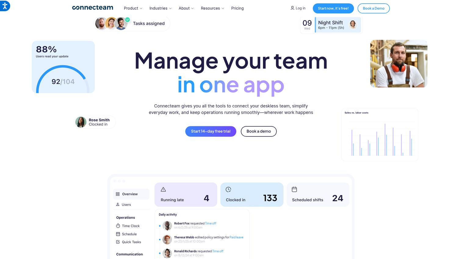 Connecteam deskless workforce management app