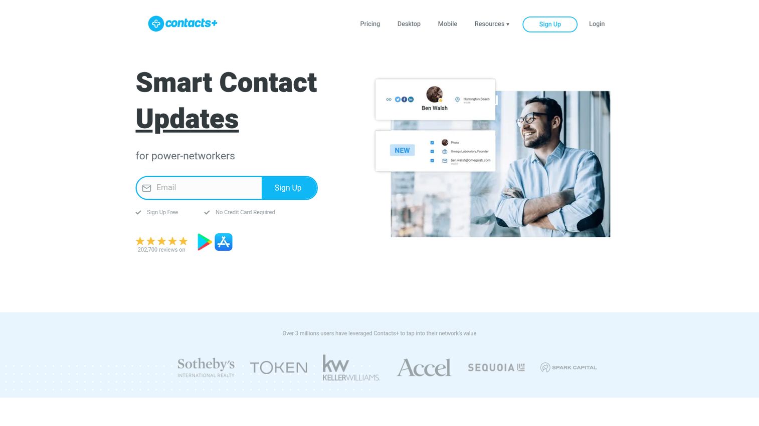 Contacts+ contact management and business card scanning app