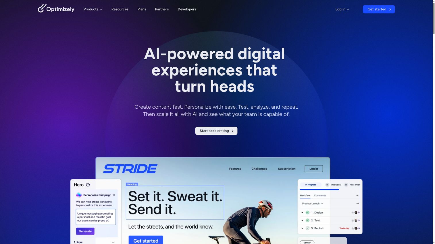 Optimizely One digital experience platform homepage