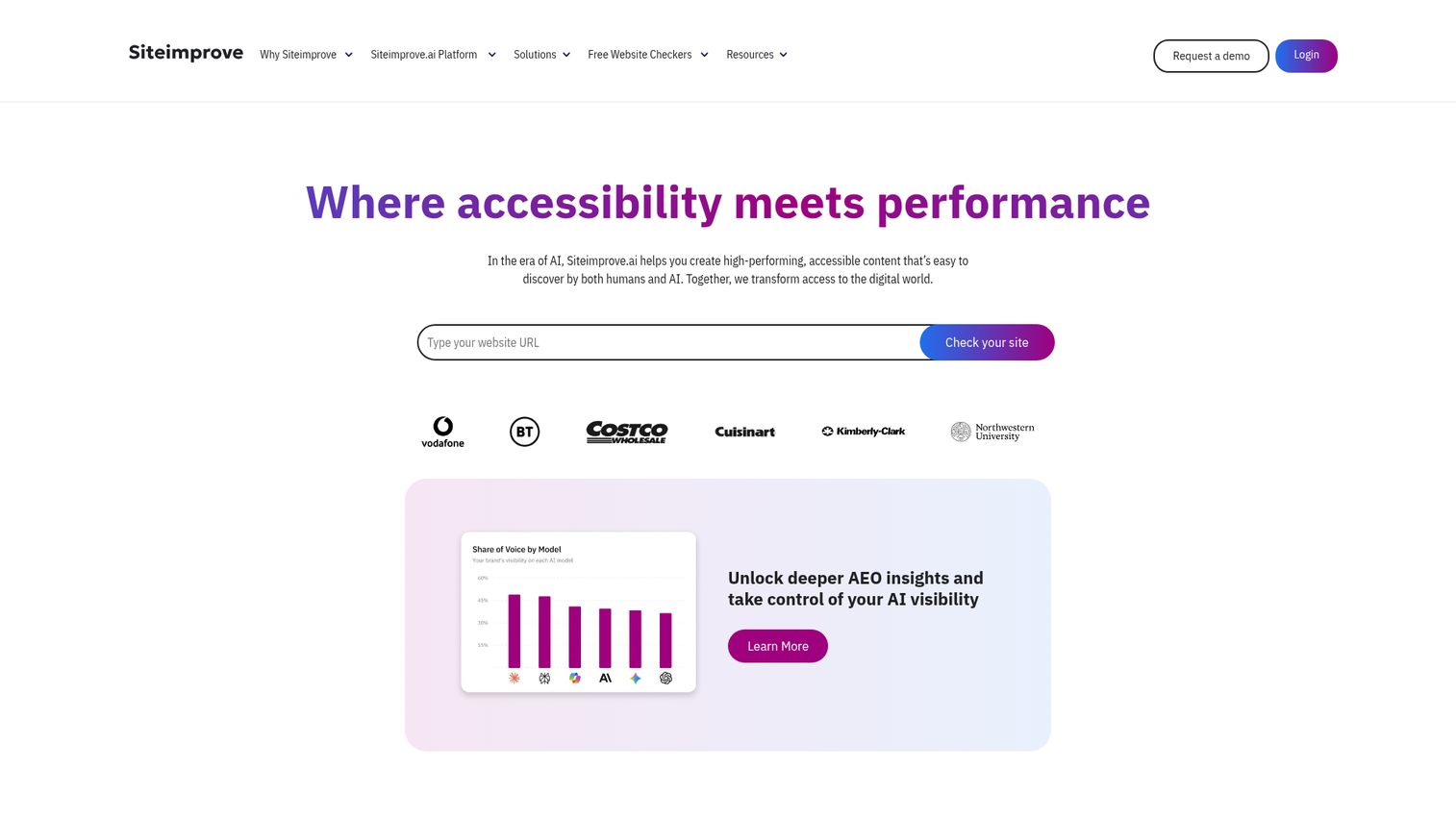 Siteimprove platform homepage