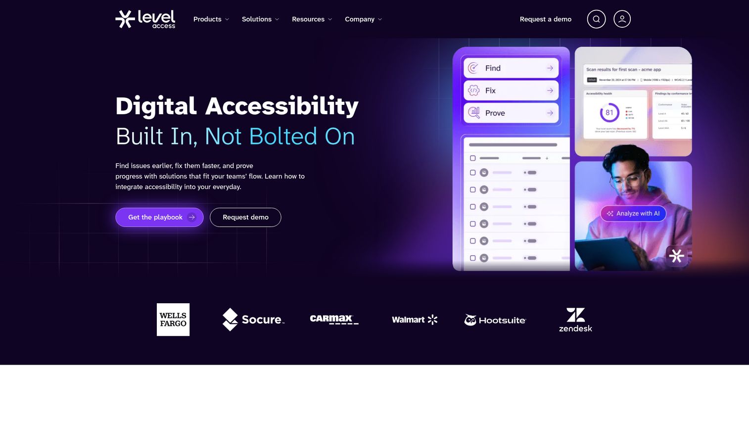 Level Access accessibility platform homepage