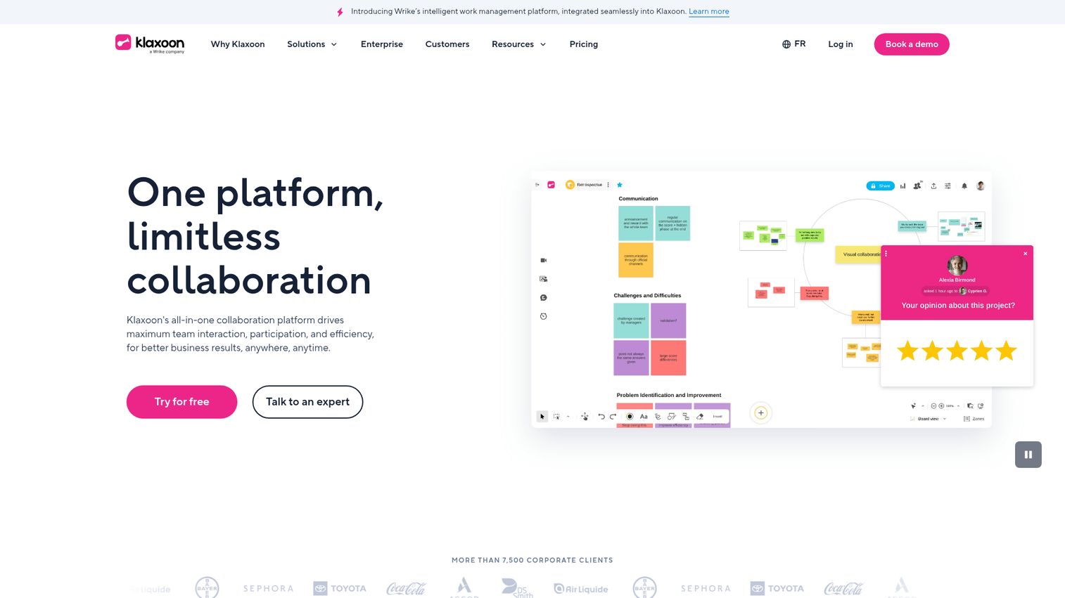 Klaxoon visual collaboration and workshop platform