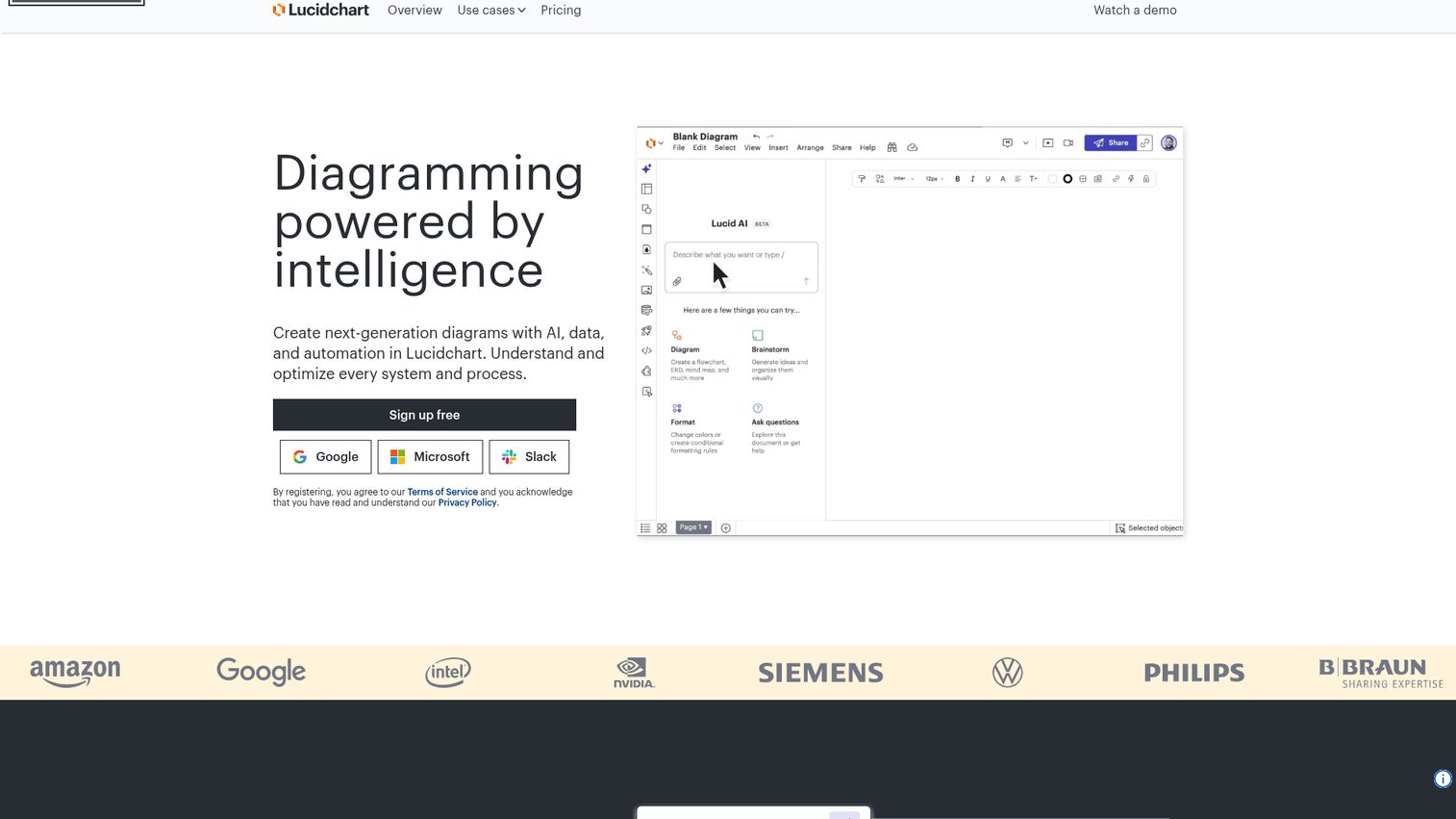 Lucidchart intelligent diagramming product