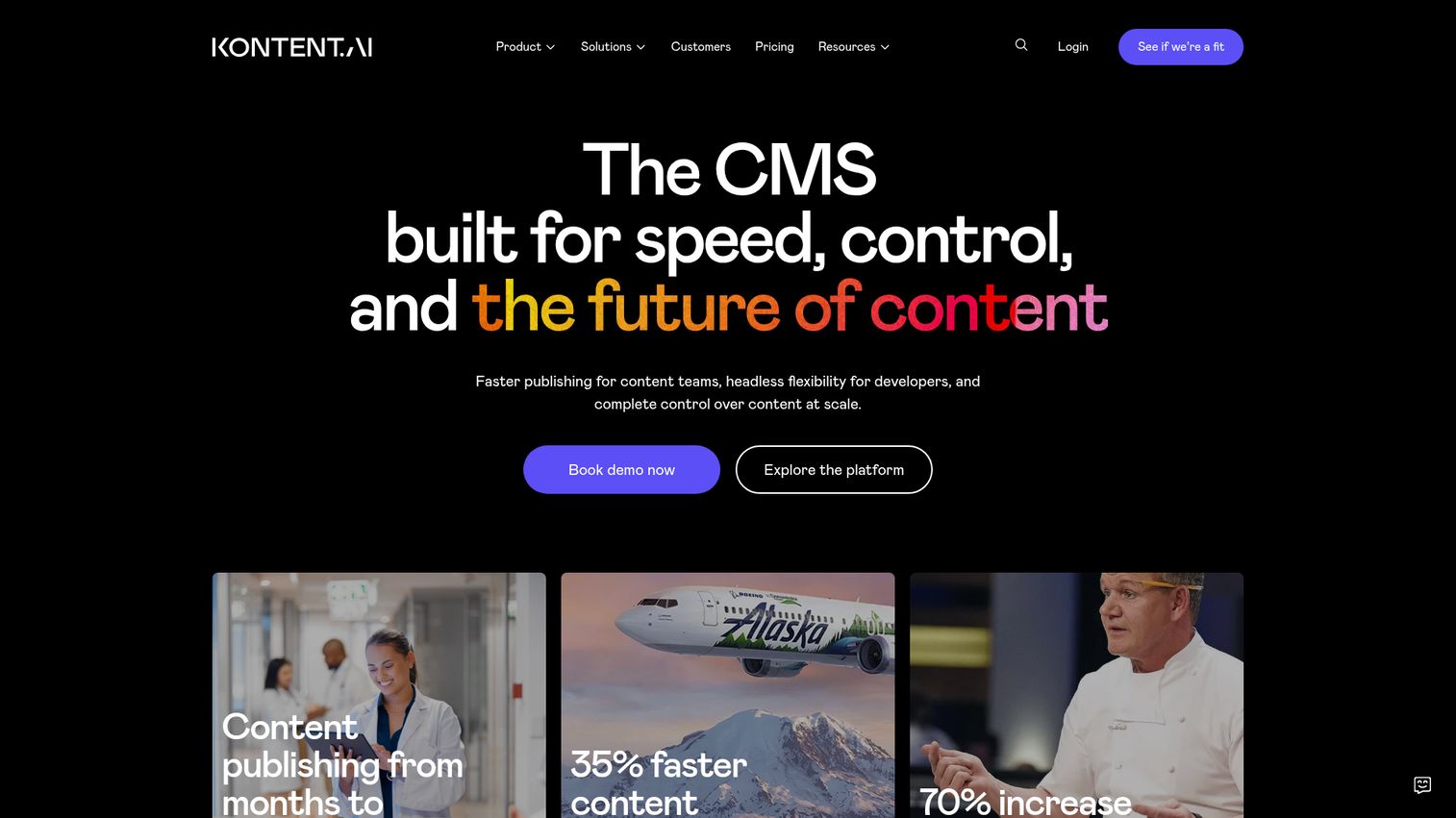 Kontent.ai enterprise content operations homepage