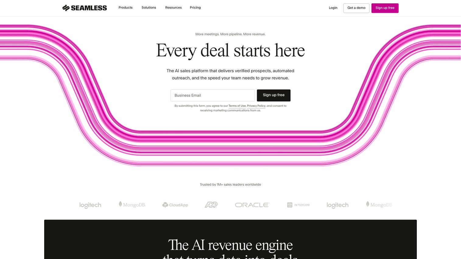 Seamless.AI b2b contact database interface