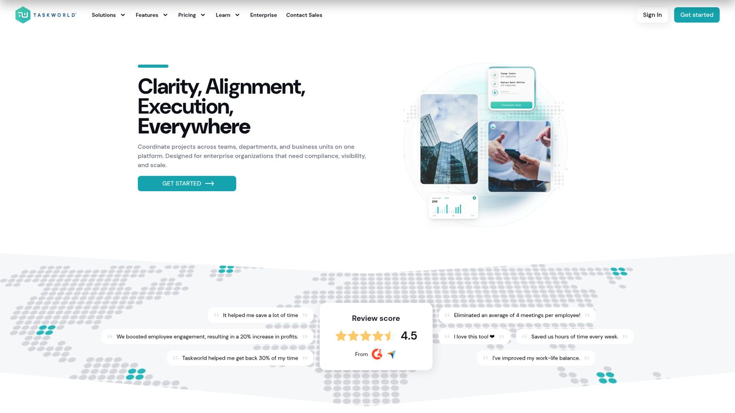 Taskworld project management interface