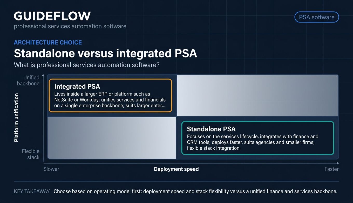 Standalone versus integrated professional services automation software decision matrix