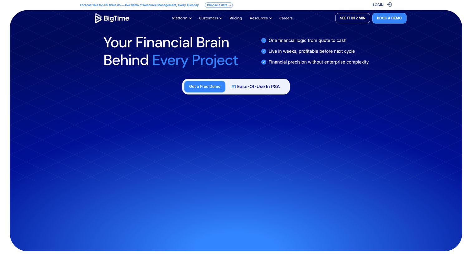 BigTime time tracking and billing PSA dashboard