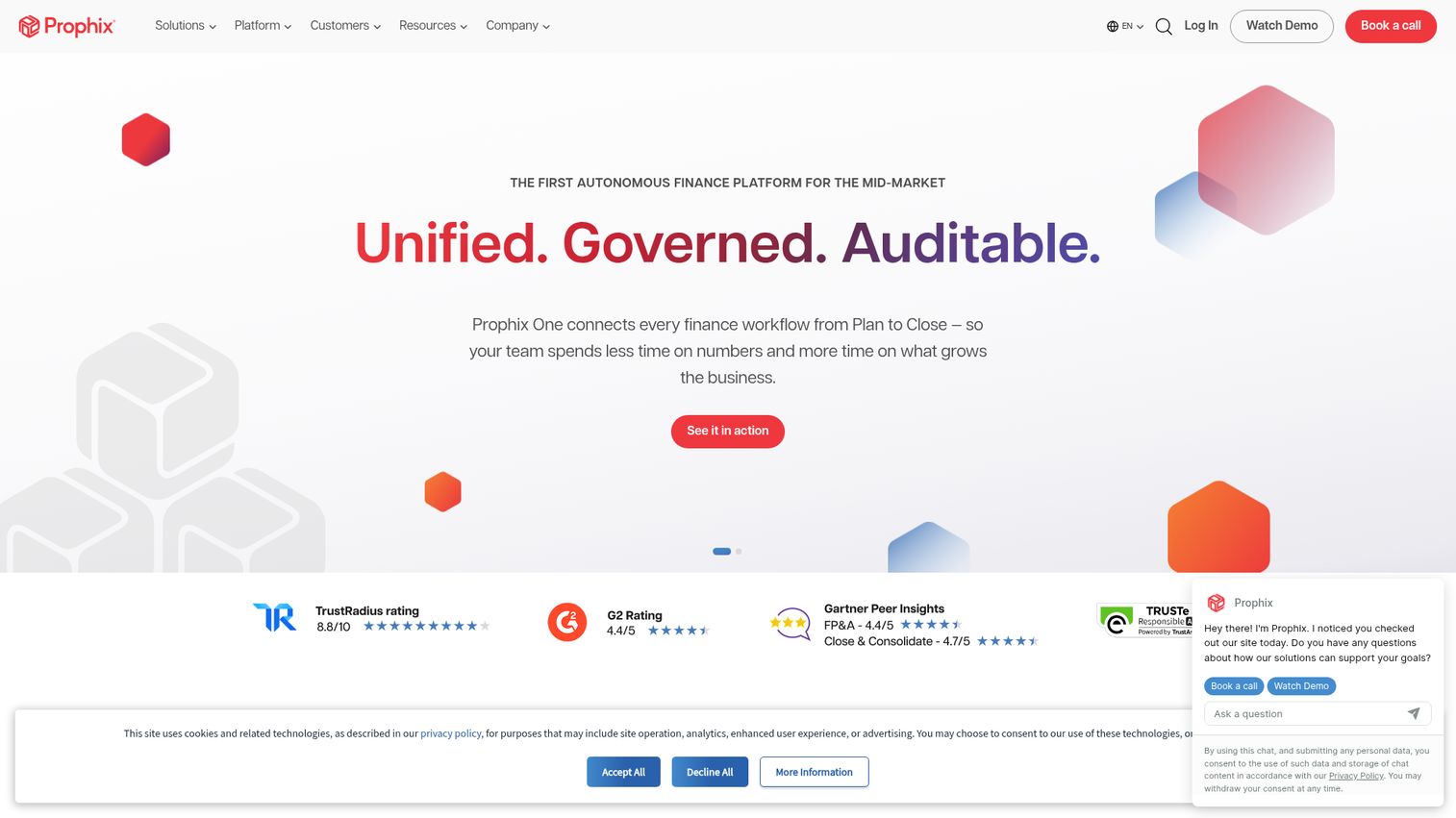 Prophix financial performance and consolidation platform