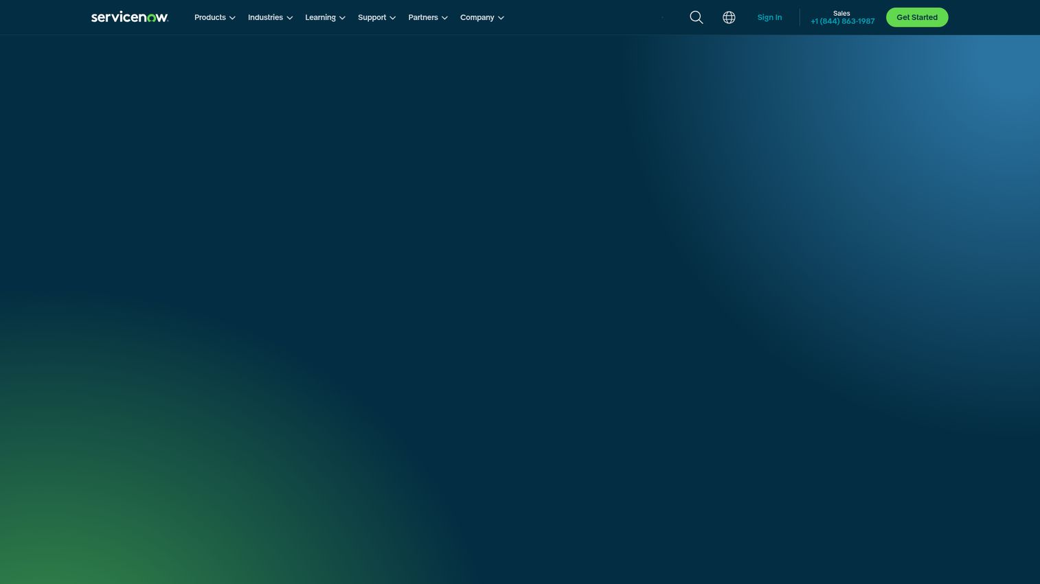 ServiceNow IT Asset Management product page showing IT asset lifecycle management capabilities