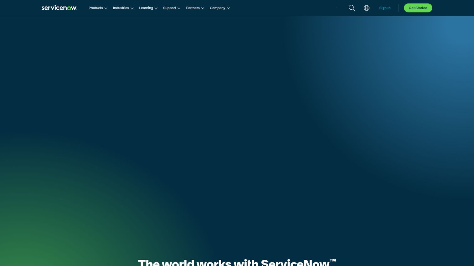 ServiceNow IT Service Management dashboard