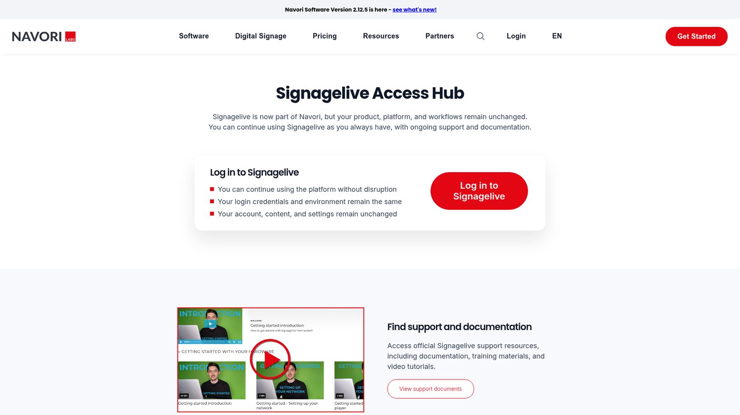 Signagelive digital signage software homepage
