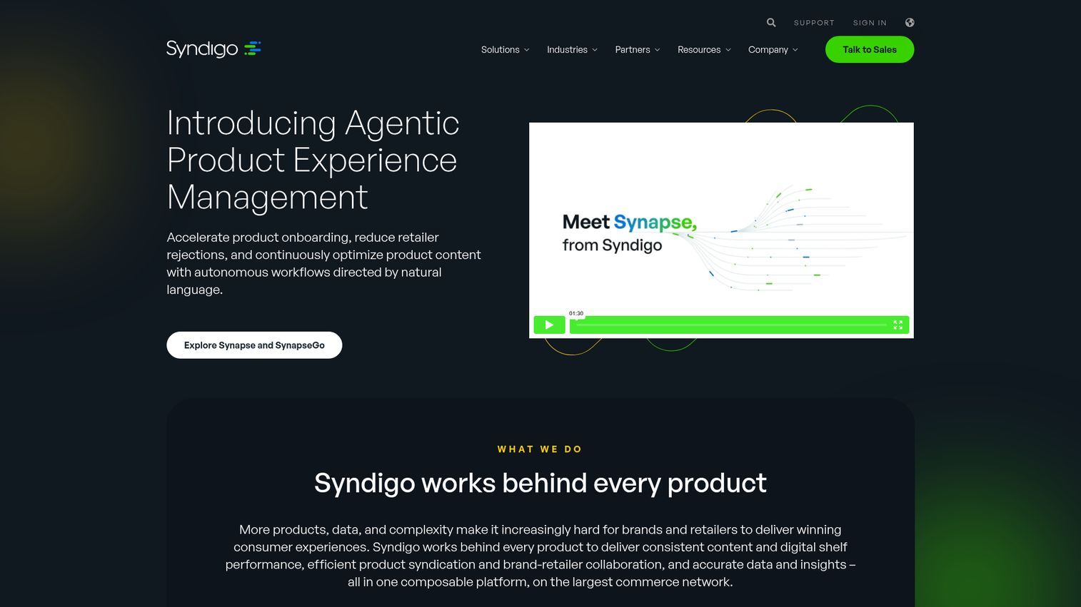Syndigo product experience cloud homepage