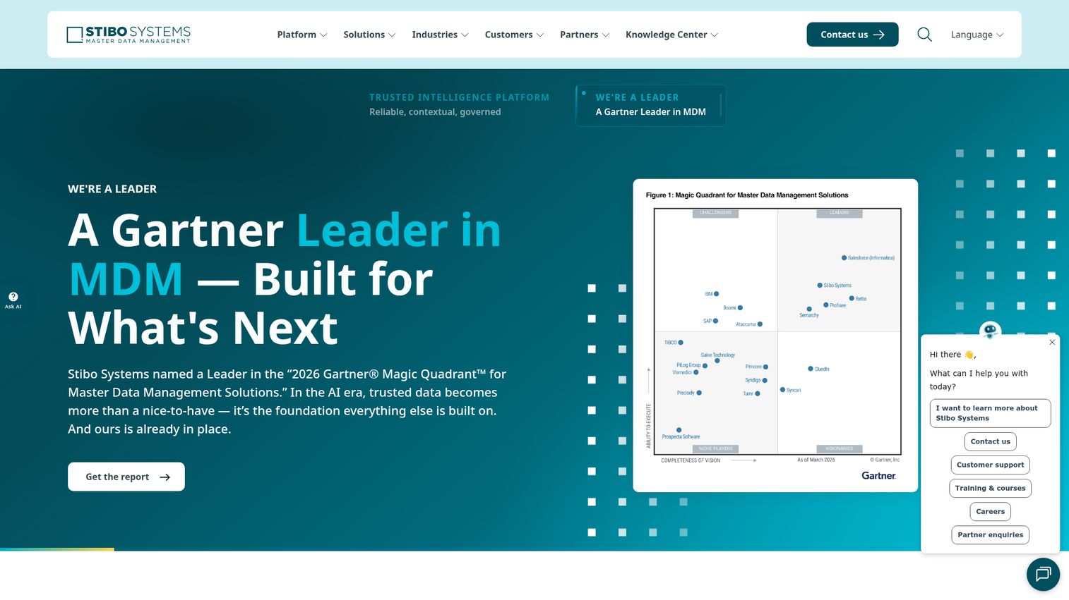 Stibo Systems master data management homepage