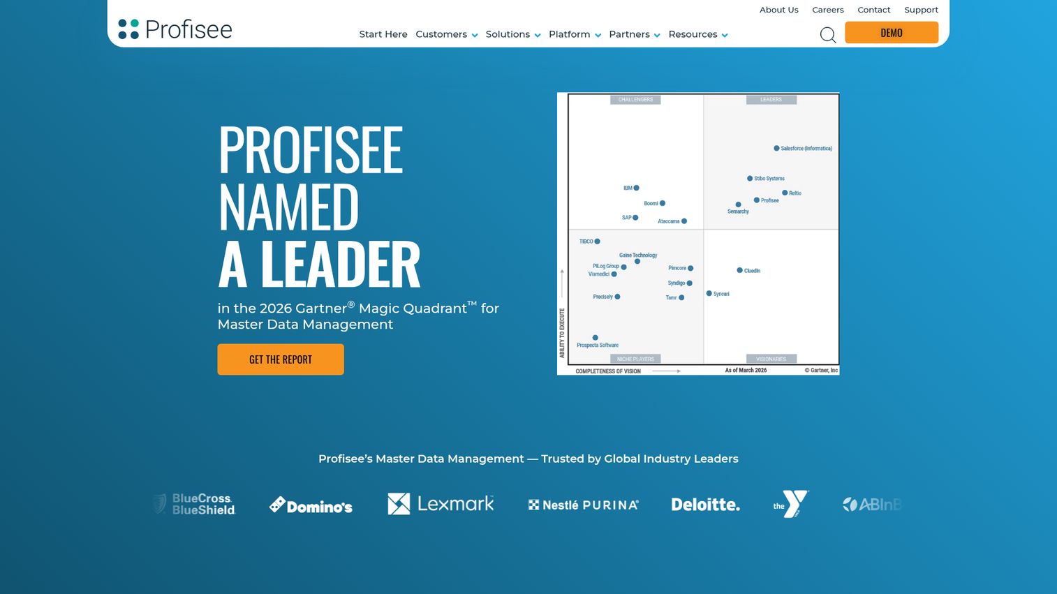 Profisee master data management platform homepage