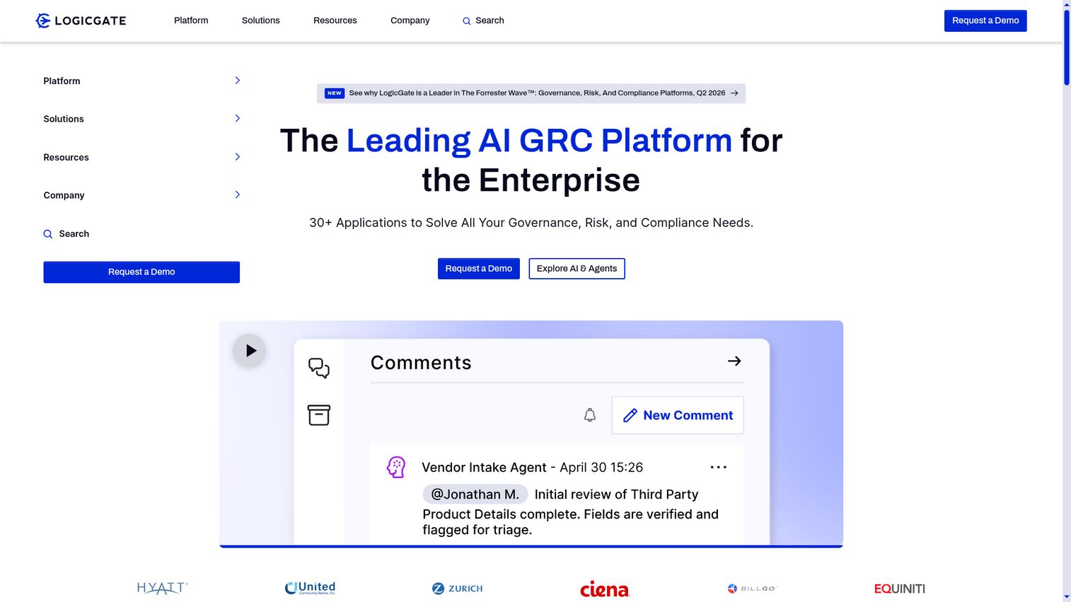 LogicGate Risk Cloud no-code GRC platform