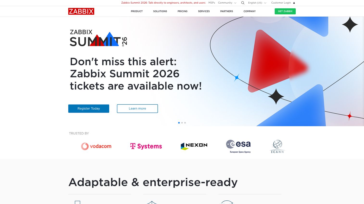Zabbix network monitoring dashboard