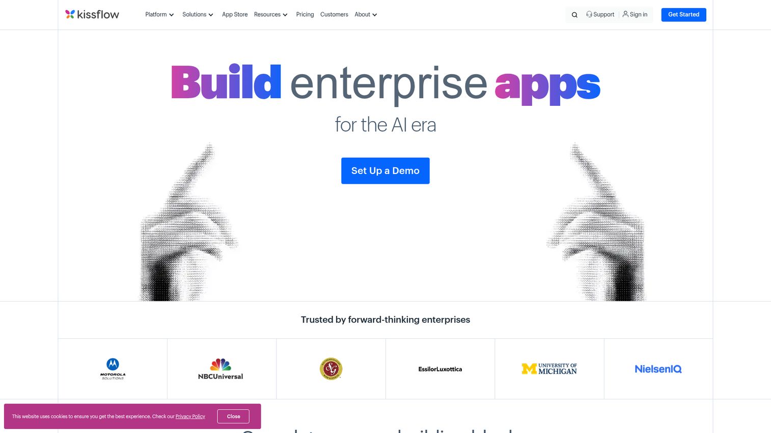 Kissflow low-code workflow and process platform homepage