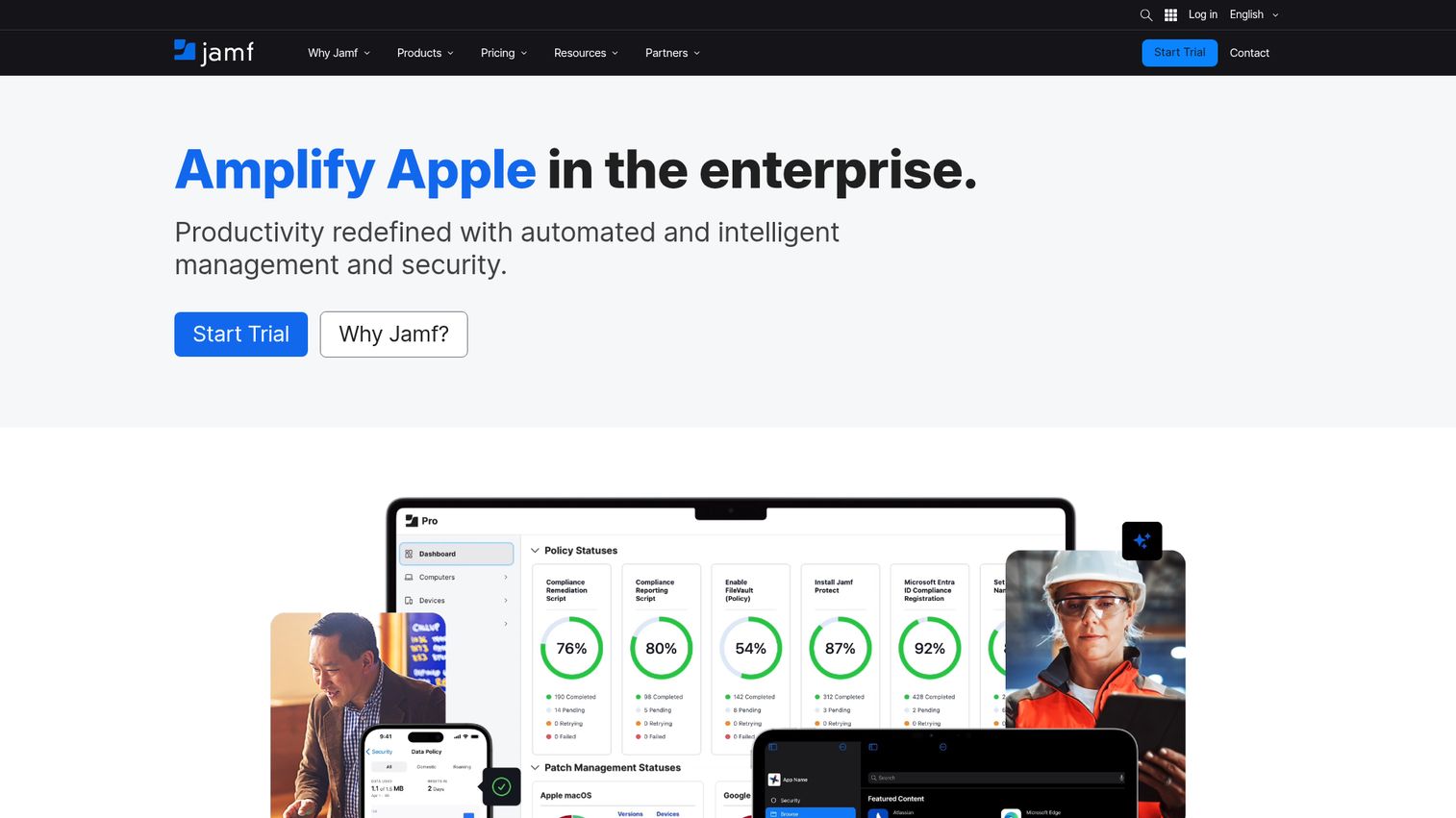 Jamf Apple device management and security dashboard