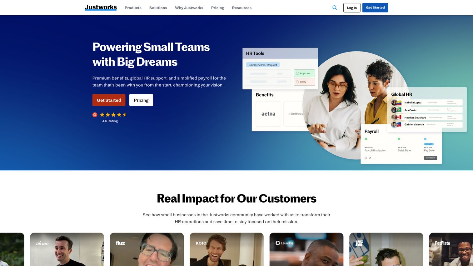 Justworks PEO and payroll platform