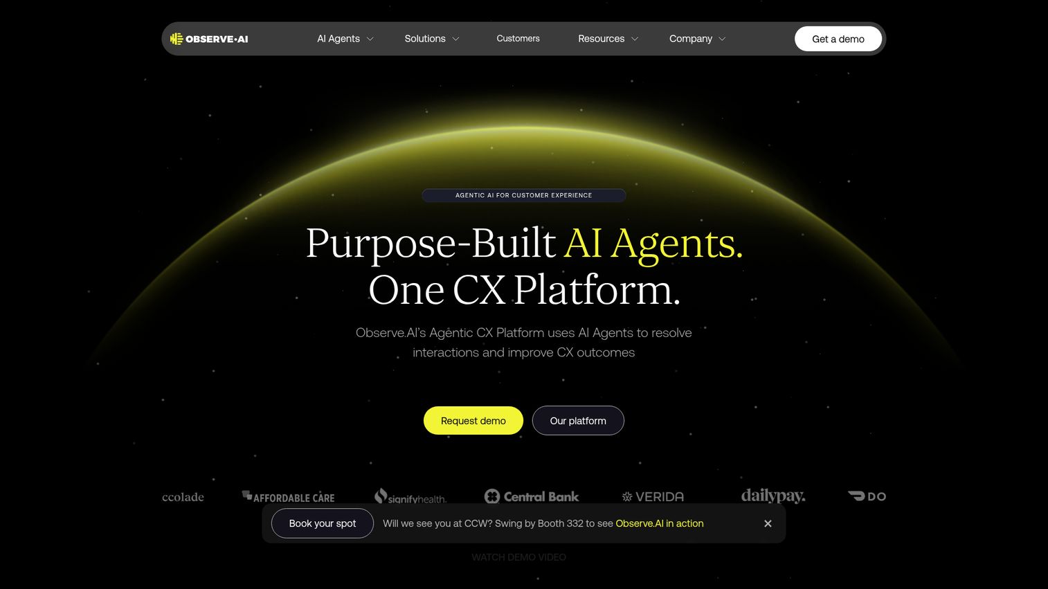 Observe.AI contact center conversation intelligence interface